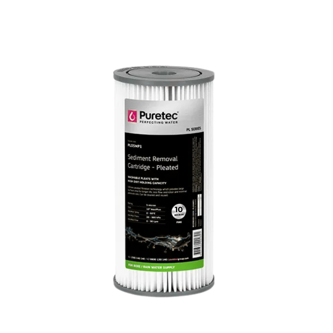 Puretec PL10MP1 pleated sediment cartridge | 10 micron 4.5” x 10”