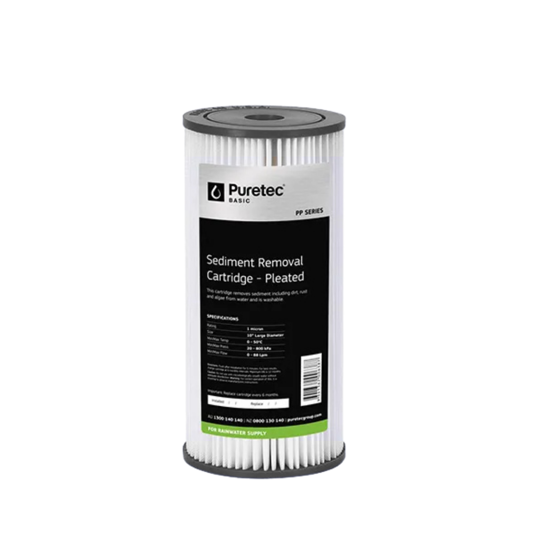 Puretec basic PP01LD1 pleated sediment cartridge | 1 micron 4.5” x 10”