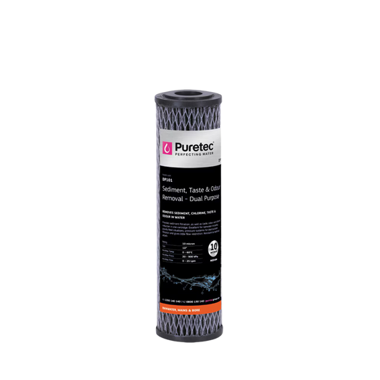 Puretec DP101 dual purpose carbon cartridge | 10 microns 2.5" x 10”
