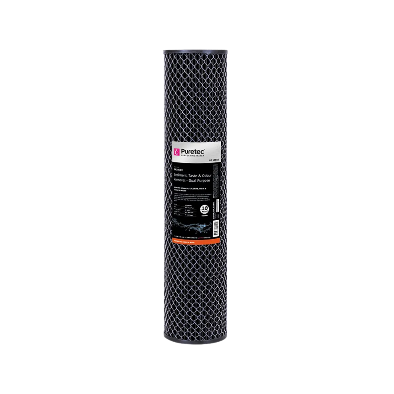 Puretec DP10MP2 dual purpose carbon cartridge | 10 microns 4.5” x 20”