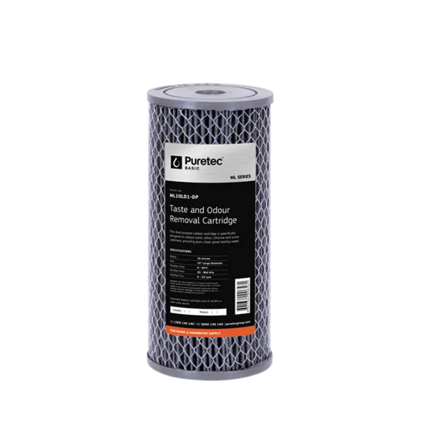 Puretec basic ML10LD1-DP multi-purpose carbon cartridge | 10 microns 4.5” x 10”