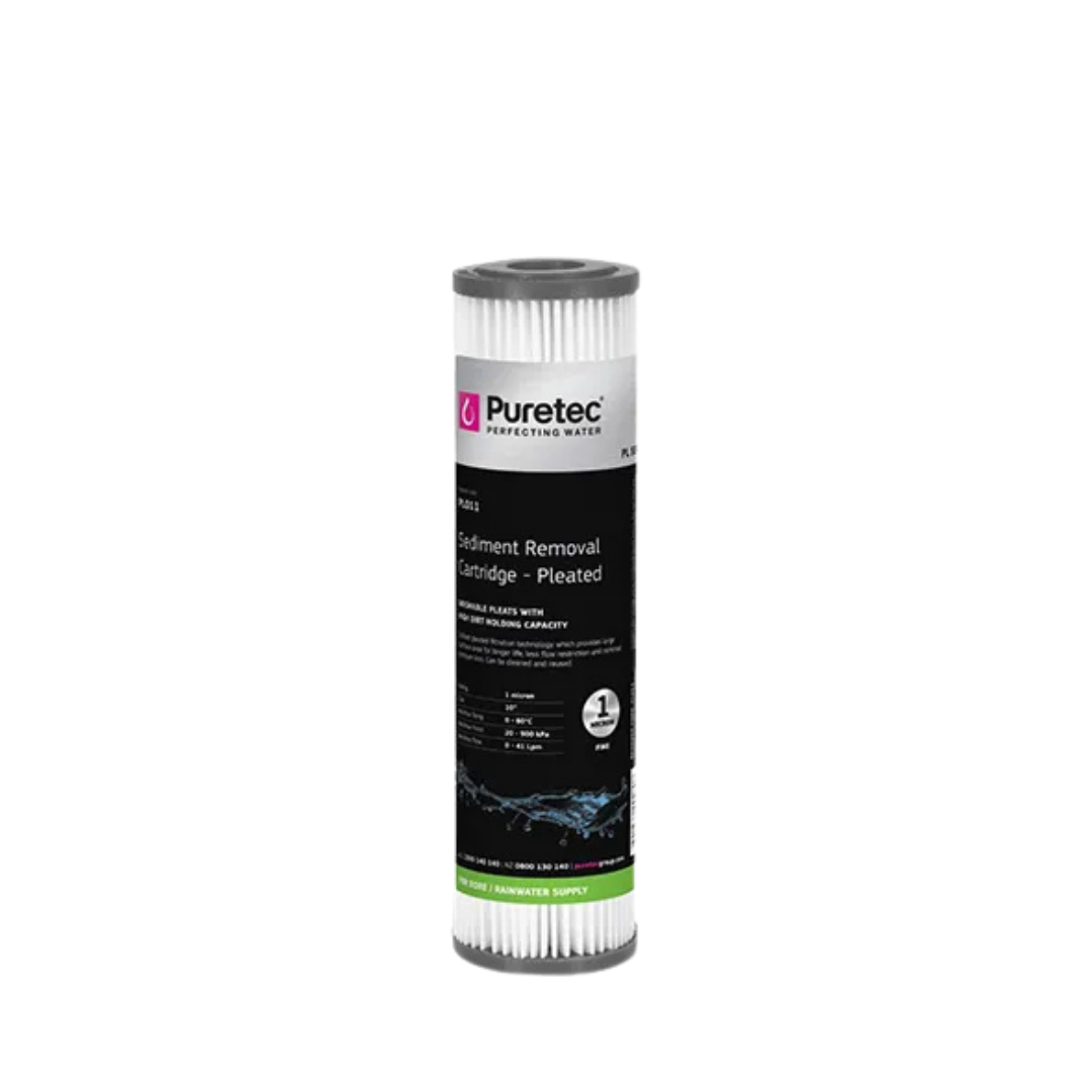 Puretec PL011 pleated sediment cartridge | 1 micron 2.5" x 10"