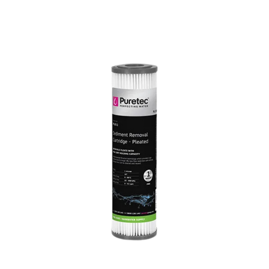 Puretec PL011 pleated sediment cartridge | 1 micron 2.5" x 10"