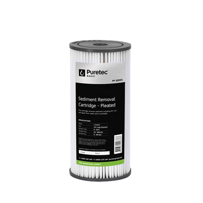 Puretec basic PP05LD1 pleated sediment cartridge | 5 micron 4.5” x 10”