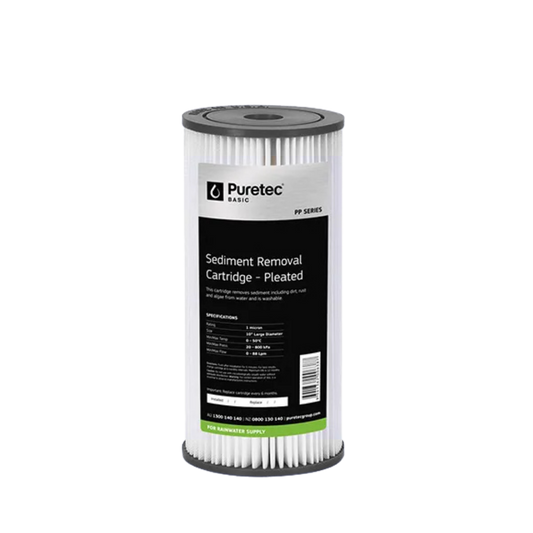 Puretec basic PP50LD1 pleated sediment cartridge | 50 micron 4.5” x 10”