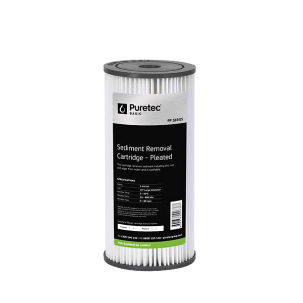 Puretec basic PP50LD1 pleated sediment cartridge | 50 micron 4.5” x 10”