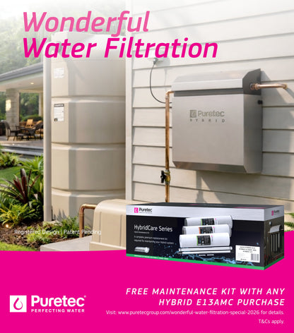 Puretec Hybrid E13AMC rainwater wholehouse UV filter system with cover | triple stage 20"