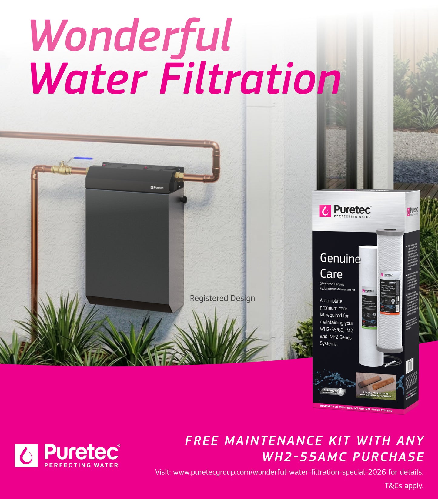 Puretec WH2-55AMC Mainswater Whole House Filter System with cover