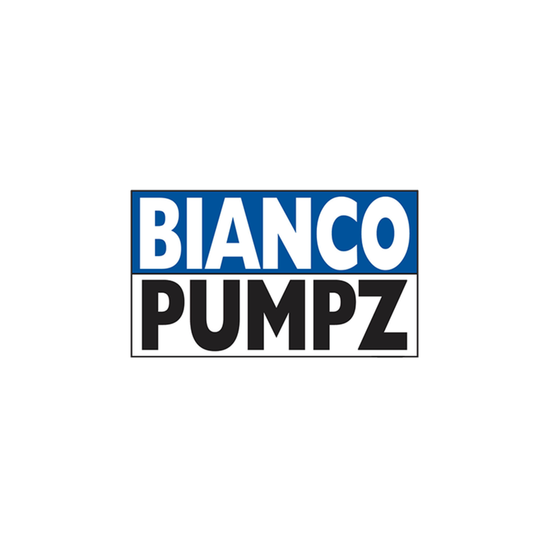 Bianco Pumpz logo in blue and white