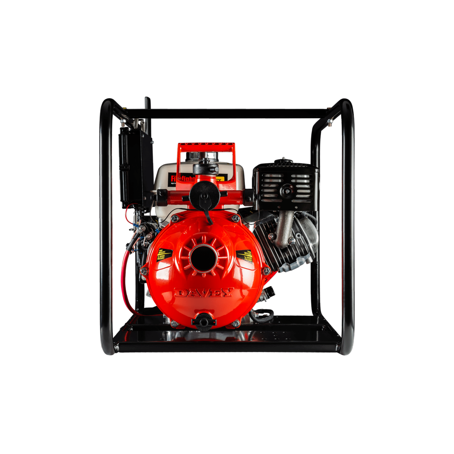 Detailed view of Davey 5290HRS2 remote firefighting system components with twin impeller technology and automatic activation