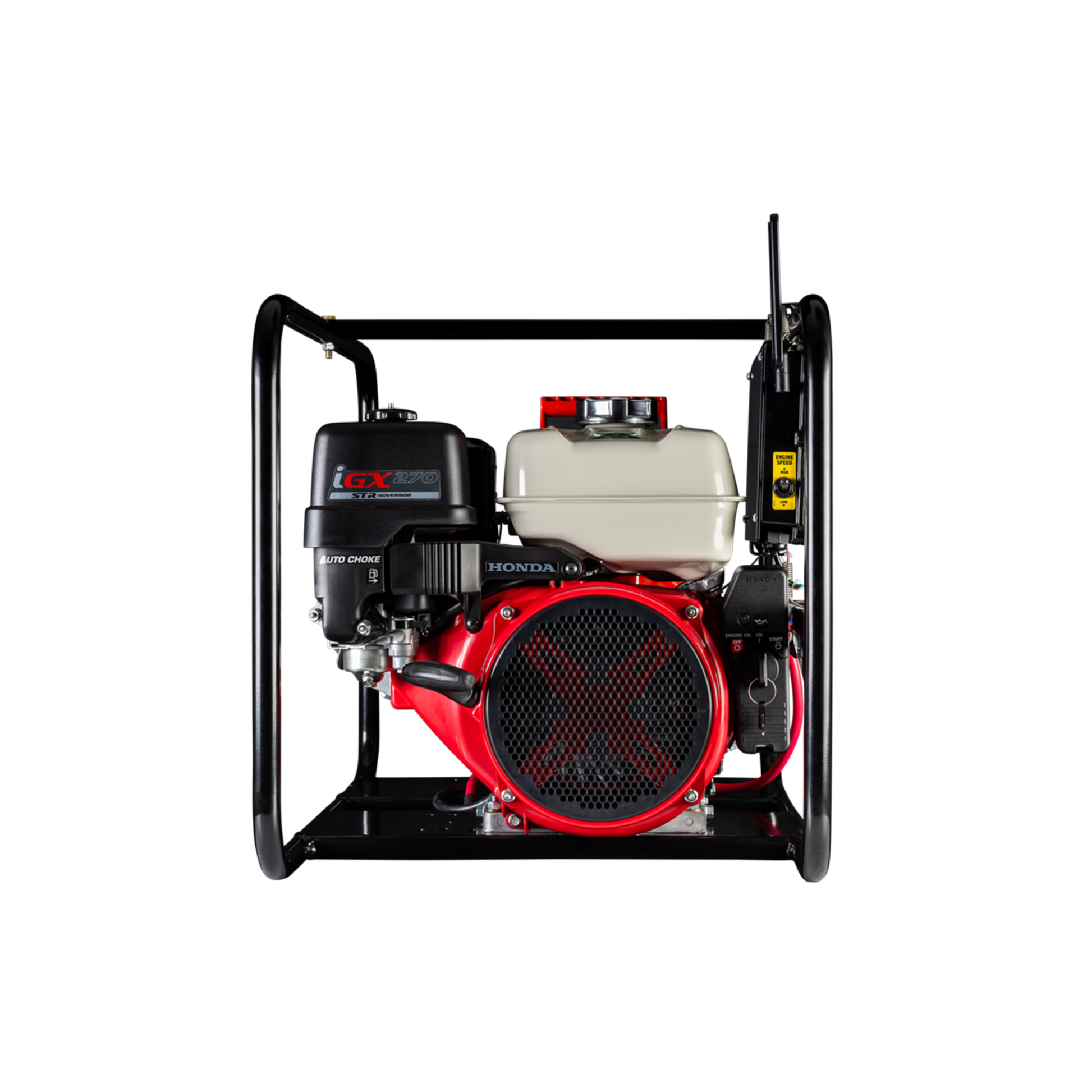 Rear view of Davey 5290HRS2 firefighter pump showing intake and twin impeller configuration for maximum water flow