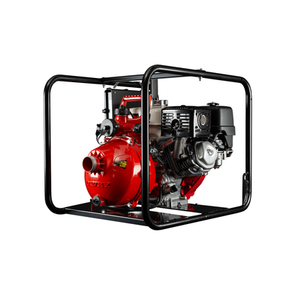 Close-up view of Davey 5290HRS2 twin impeller firefighter pump showing high-pressure water transfer capability and robust construction