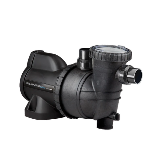 Davey Silensor SLS200 1.5HP pool pump with standard basket, water-cooled motor for quiet residential pool filtration