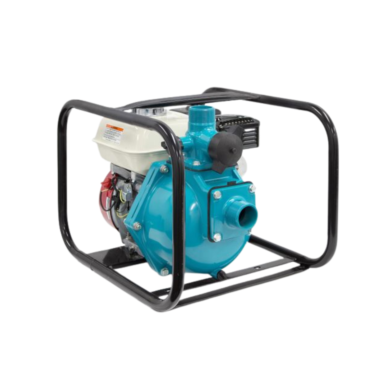 Onga Blazemaster single stage fire fighting pump with Honda GX engine, turquoise aluminium casing, portable frame, high-flow centrifugal design for emergency water transfer