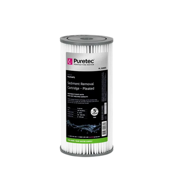 Puretec PL Series MaxiPlus™ 4.5" x 10" pleated sediment removal cartridge for rainwater supply